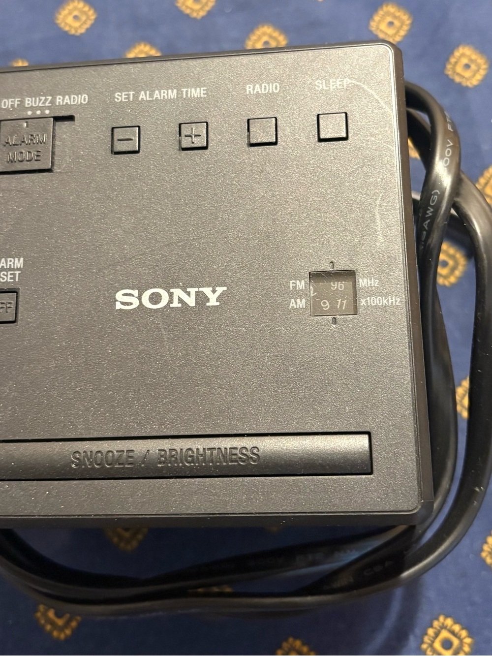 Sony Black AM/FM Clock Radio with Snooze/Brightness Bar
